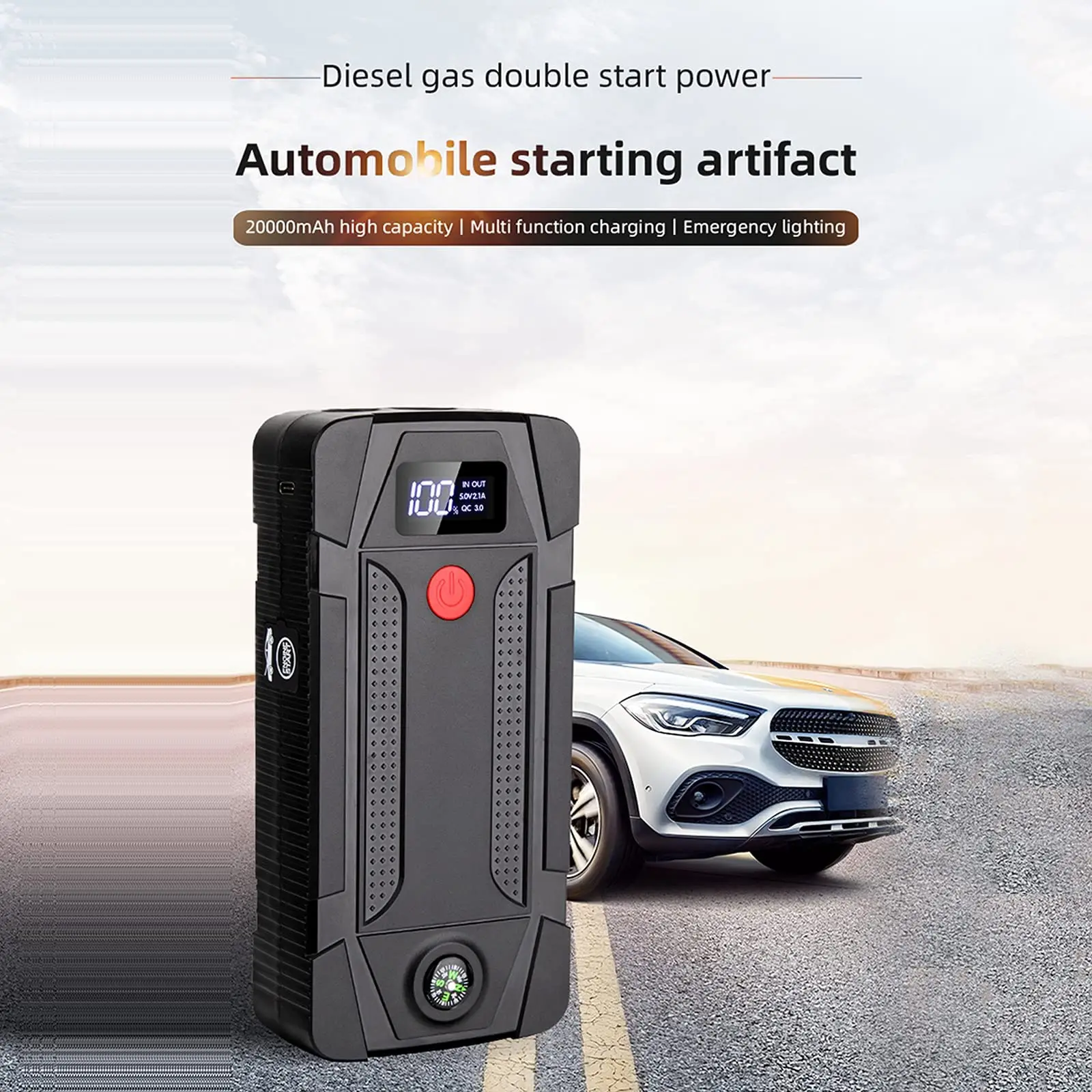 Car Jump Starter 12V 20000mAh Portable Power Bank Car Battery Booster Starting Device Auto Emergency Charger