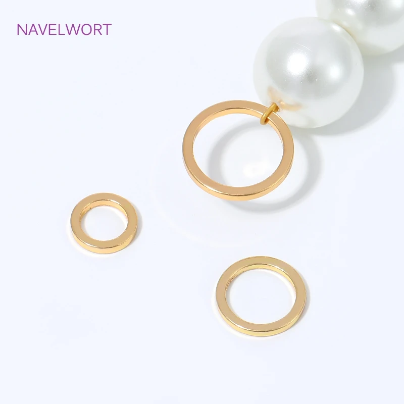 20/40 Stück 18K vergoldete runde, flache, geschlossene Ringe, Biegeringe, Verbindungsringe für Schmuck, DIY-Armband- und Halskettenherstellungszubehör – Detail 31