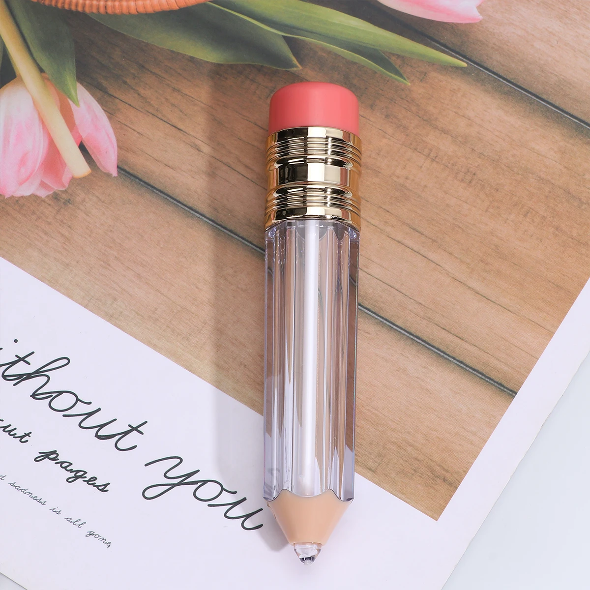 

3pcs Pencil Shape Tube Gloss Container Empty Bottle For Diy Lip Glaze Subpackaging Leakproof Mini Bottle Travel Durable
