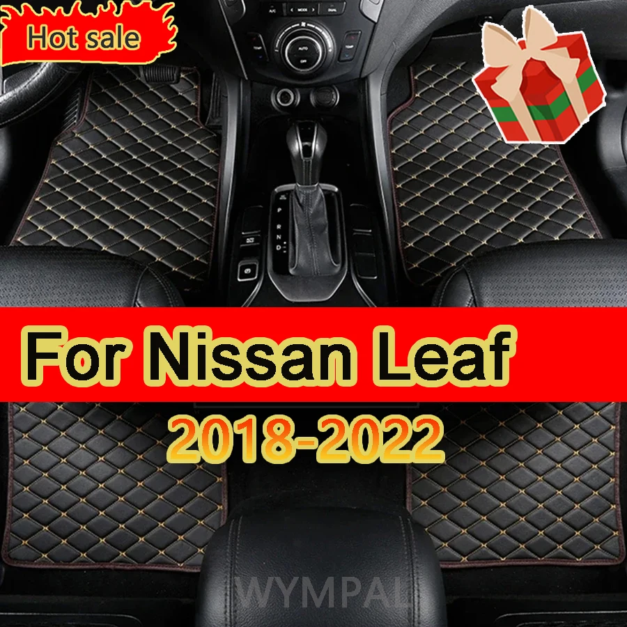 Car Floor Mats For Nissan Leaf ZE1 2018~2022 Luxury Leather Mat Durable Pad Carpets Interior Parts Rugs Set Car Accessories 2019