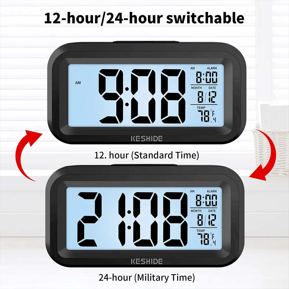 Led Digital Alarm Clock Backlight Data Times Calendar Desktop Multi-function Electronic Bedroom Decoration Desk Decorations Wall