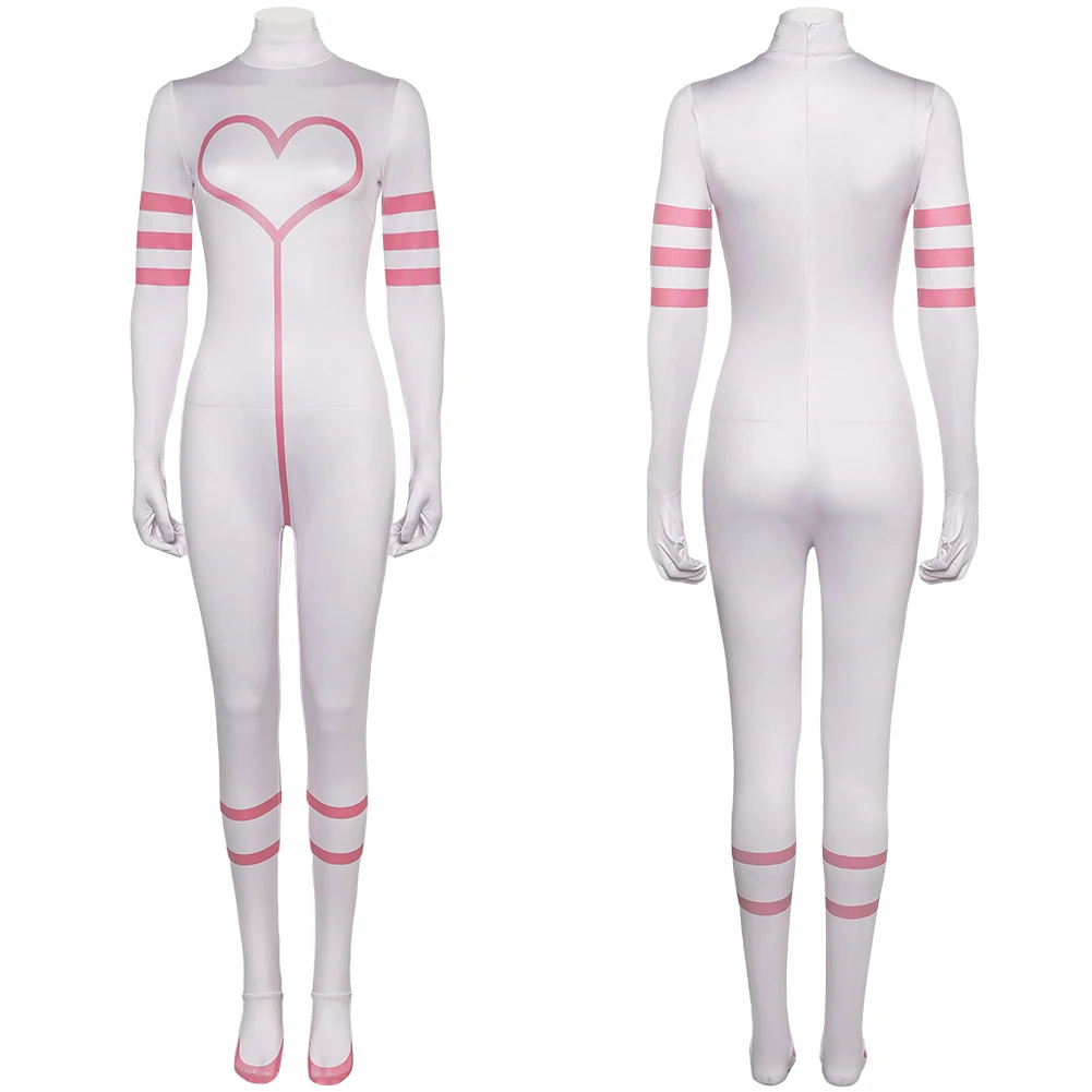 Angel Dust Cosplay Jumpsuits Vrouwen Outfits Cartoon Hell Inn Kostuum Roze Bodysuits Meisjes Vermomd Roleplay Halloween Outfits