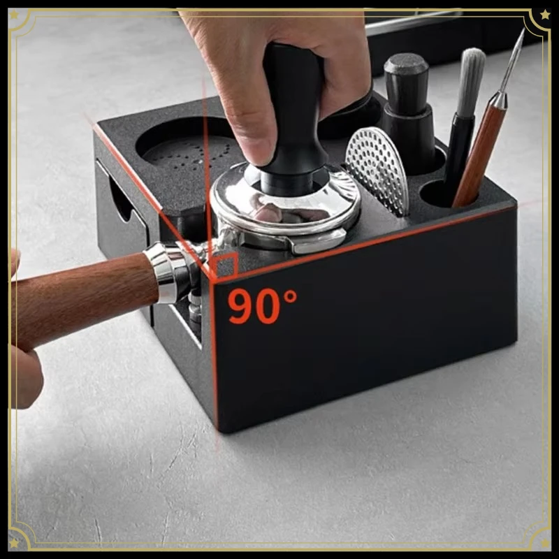 ABS Formed Square Brewing Work Block, Built-In Pull-Out Compartment, Multi-Purpose Arrangement Platform for Home Espresso Brewin