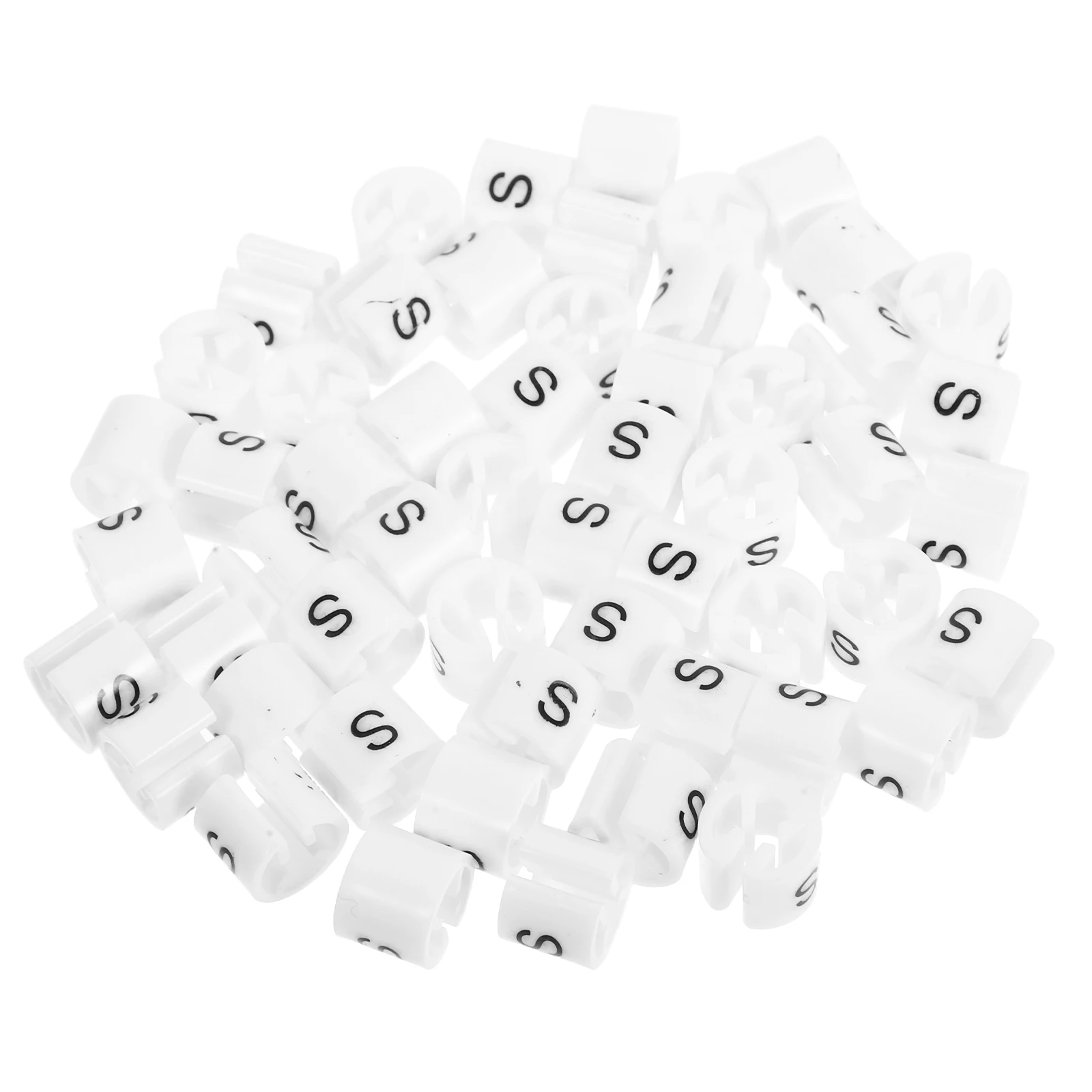 

50 Pcs Clothes Hangers Size Buckle Dividers Closet Labels Letter White Separators Clothing