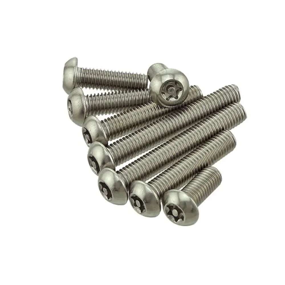 

50pcs/lot M2 M2.5 M3 M4 M5 M6 Stainless Steel Pan Head Torx Screw With Pin Security Screws