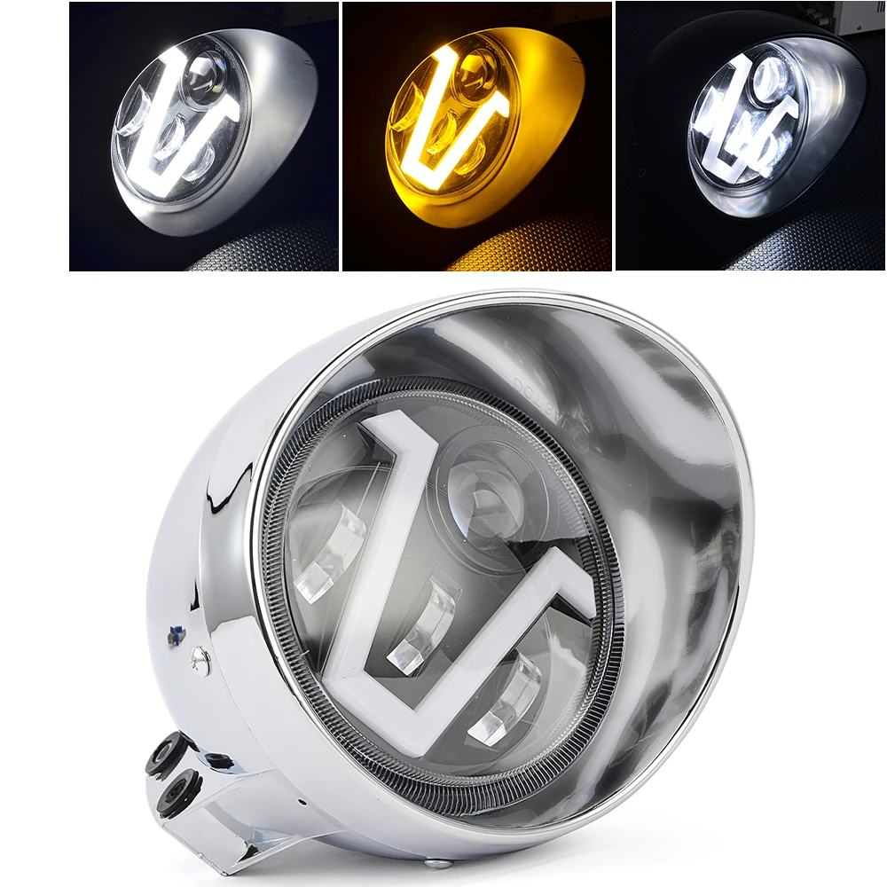 Motorbike LED 5.75 inch Headlight High/Low Beam For Harley Touring Bobber Chopper Custom Cafe Racer Honda Yamaha Suzuki Kawasaki