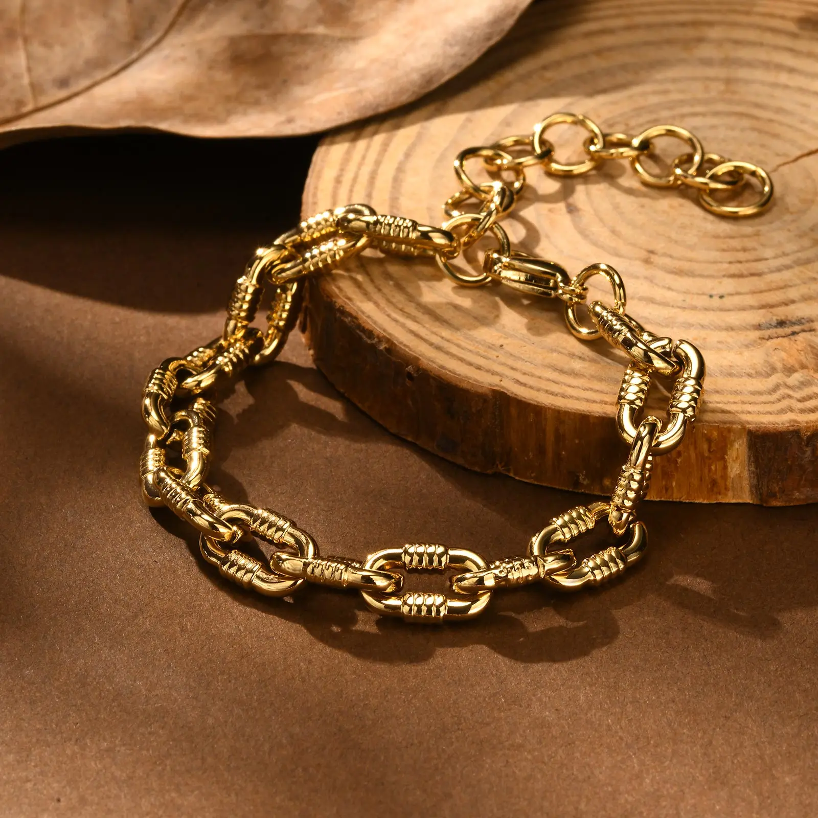 Stainless Steel Geometry Charm Bracelet for Women Girls,Trendy Twist Chain/Handmade Chain Bracelets,Fashion Jewelry Gifts