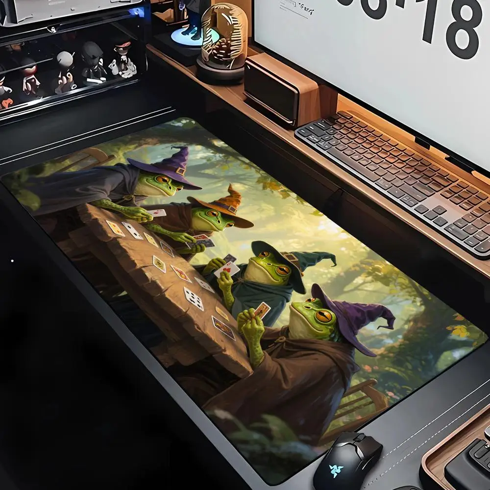 

Funny frog design magic playmat Mouse Pad Desk Mat Gaming mat gamer pc accessories rubber anti-slip keypad expansion mousepad