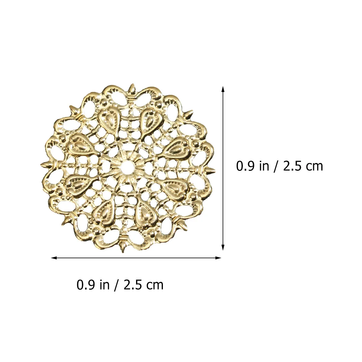 30Pcs Flower Accessories For Earring Maker Premium Plated Iron Spacer Charms Hollow Pendant Jewelry Making