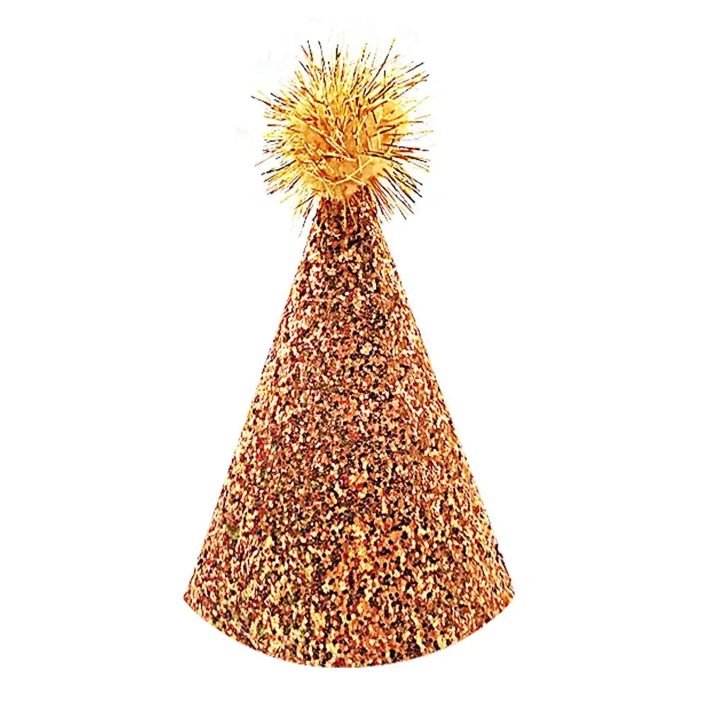 

Cute Decorative Pet Birthday Hat Adjustable with Ball Cat Headgear Foldable Dog Sparkling Hat for Party