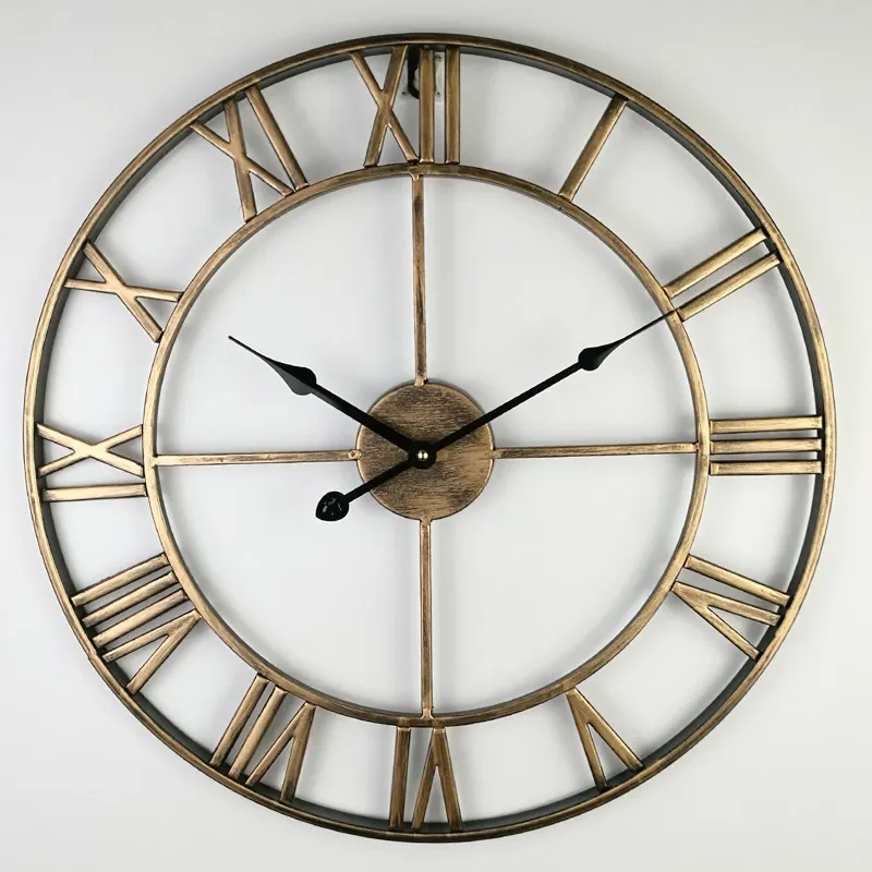 for Nordic Simple Creative Fashion Living Room American Modern Loft Cafe Wrought Iron Big Hanging Clock
