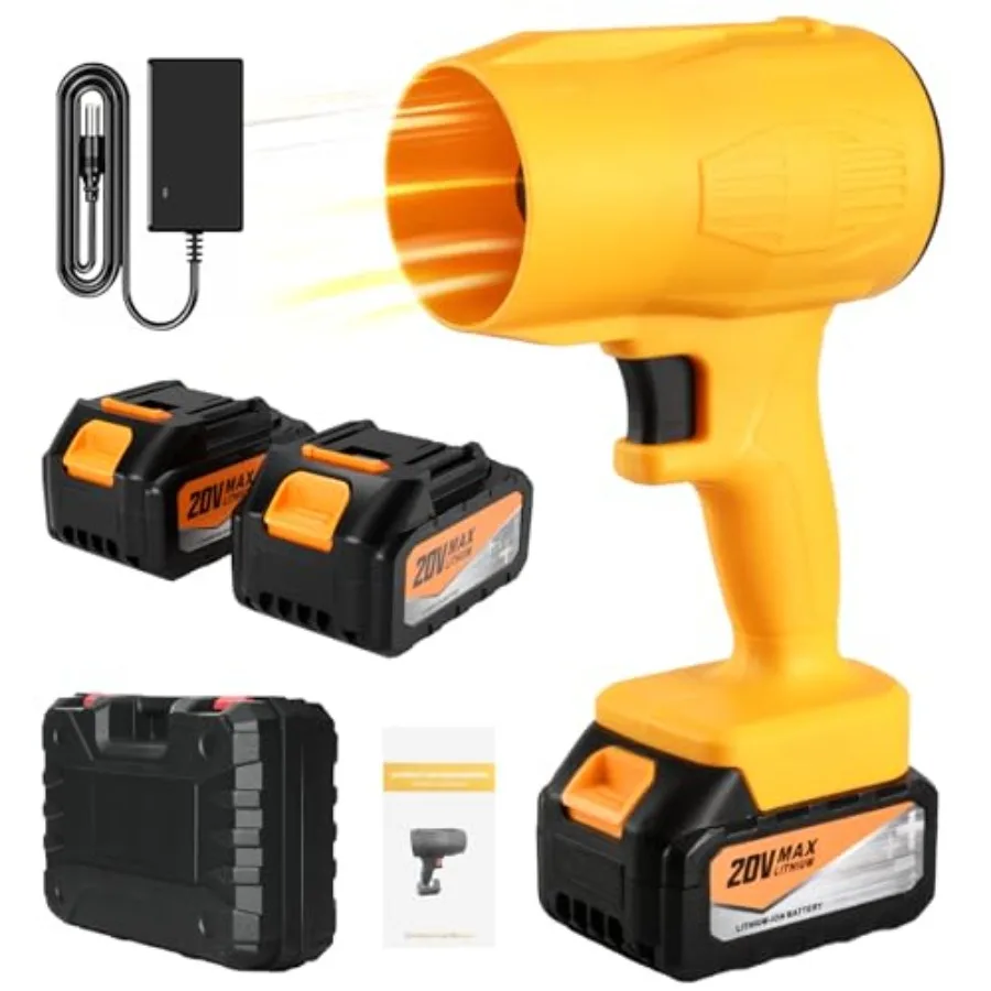 

Беспроводная ручная воздуходувка для листьев 20В, легкая, с аккумулятором 2.0 Ач и быстрым зарядным устройством, для двора, газона, сада, коммерческого использования