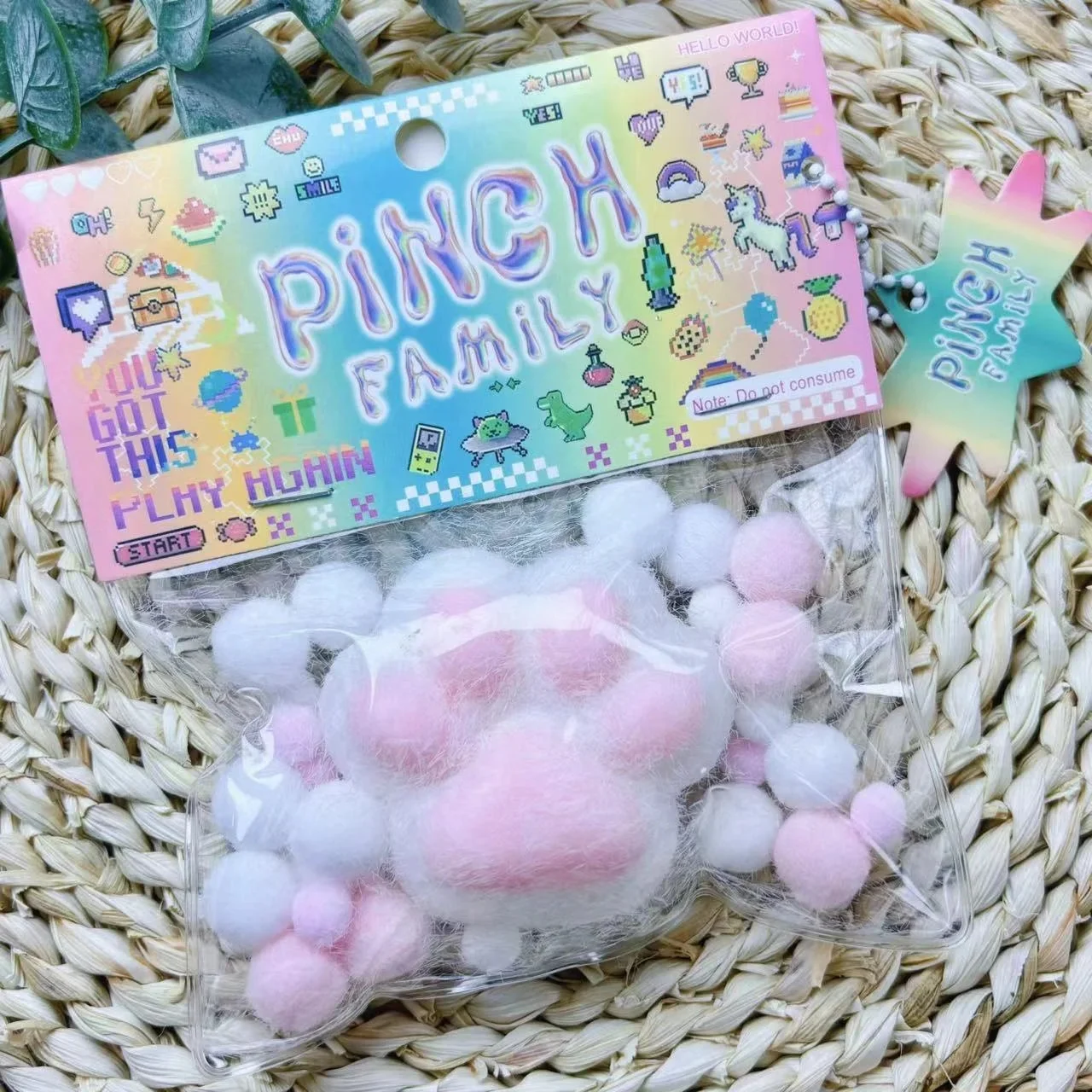 2 uds Mochi Taba Squishy nuevo juguete antiestrés Mini Kawaii pata de gato de peluche silicona pequeña pata de gato lindo pie de gato rosa