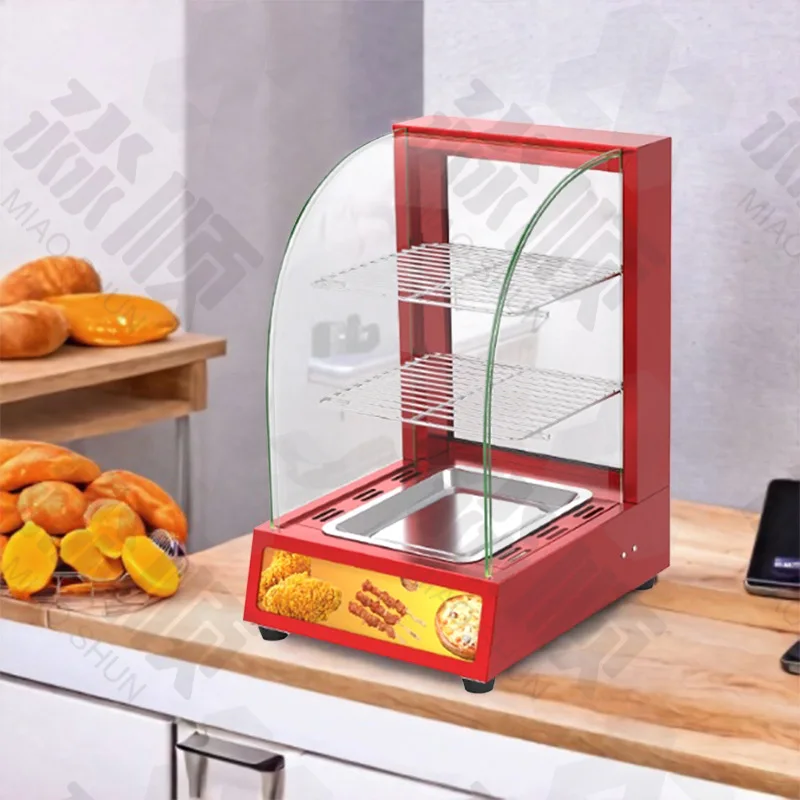 Three-layer heating and insulation cabinet French fries, fried chicken, burgers, egg tarts, food deli display cabinet