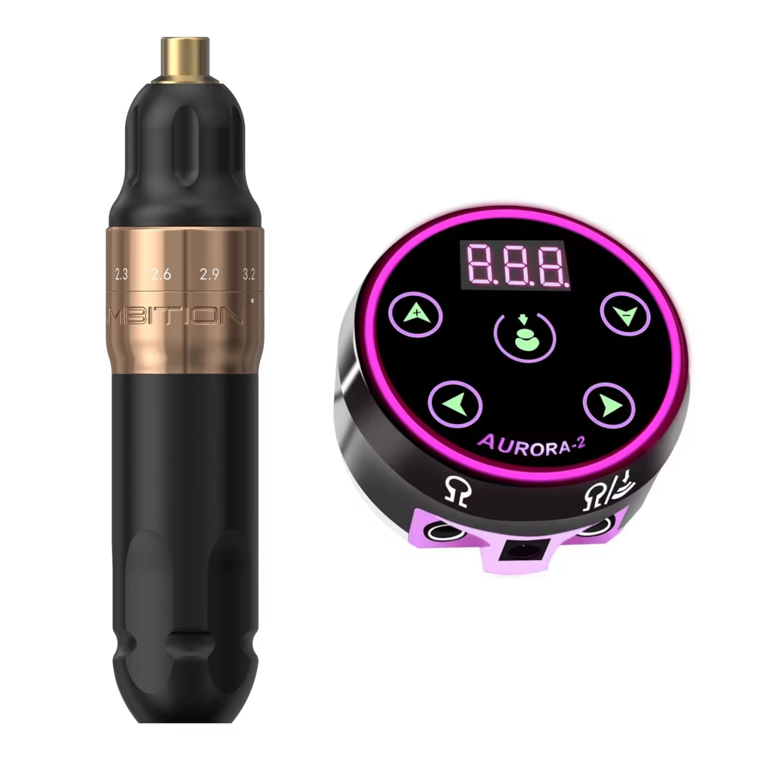 2026 New Sally Permanent Makeup Tattoo Pen Machine Kit Set adjustable PMU Rotary Pen Stroke 2.0-3.5mm AURORA-2 Power Supply