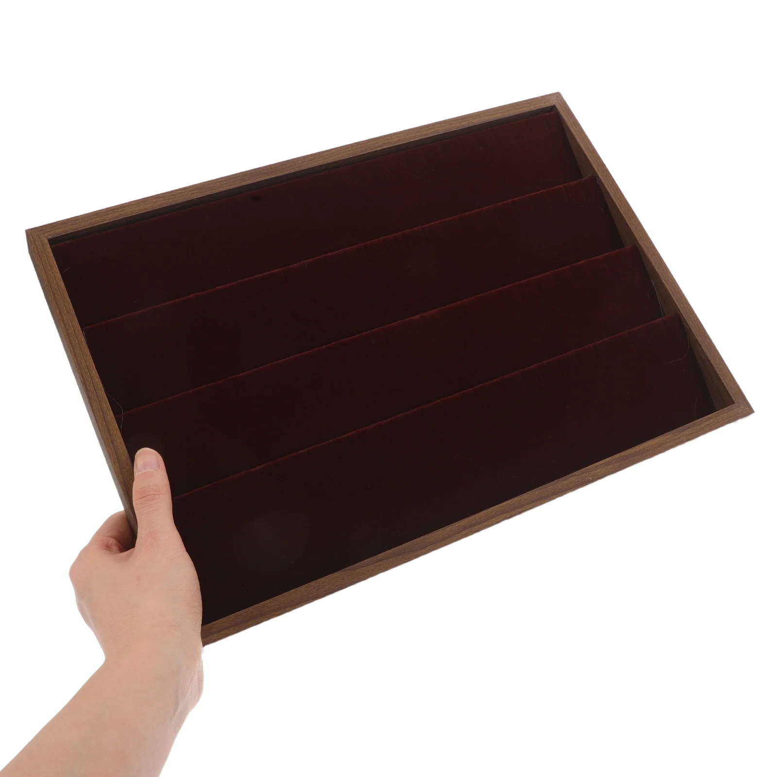 

Wood Jewelry Tray Earring Storage Tray Multi-Functional Jewelry Organizer Display Case for Rings Necklaces Bracelets and More