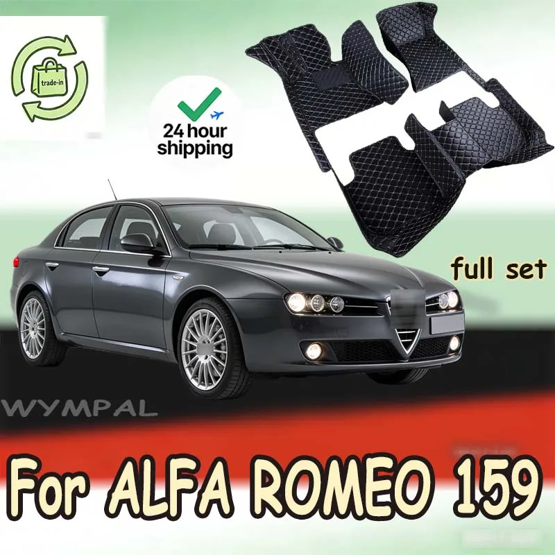 Custom Leather Car Floor Mats For ALFA ROMEO 159 2006-2012 set Automobile Carpet Rugs Foot Pads