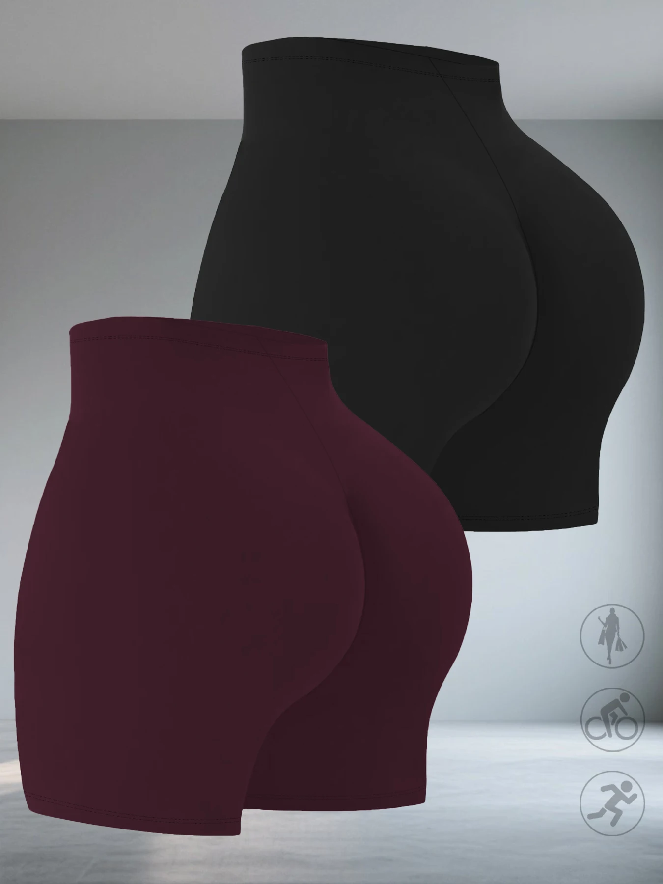 

2 пары женских высокоэластичных шорт-леггинсов, супермягкие, для йоги, бега, велоспорта, тренировок, фитнеса, активного отдыха