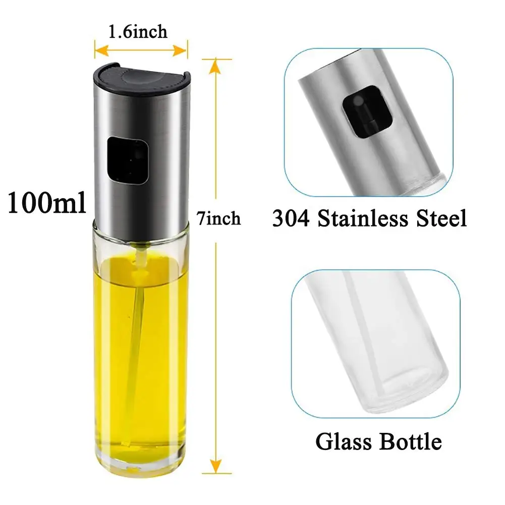 Pulvérisateur d'huile d'olive en verre de 100ML, 2 pièces, Mini Gadgets de cuisine pour friteuse à A