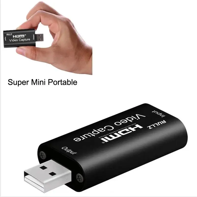USB 2.0 Video Capture Card HDMI Audio Video Grabber Game Record Box for PS4 PS5 STB XBOX Camera Recording PC Live Streaming Mini
