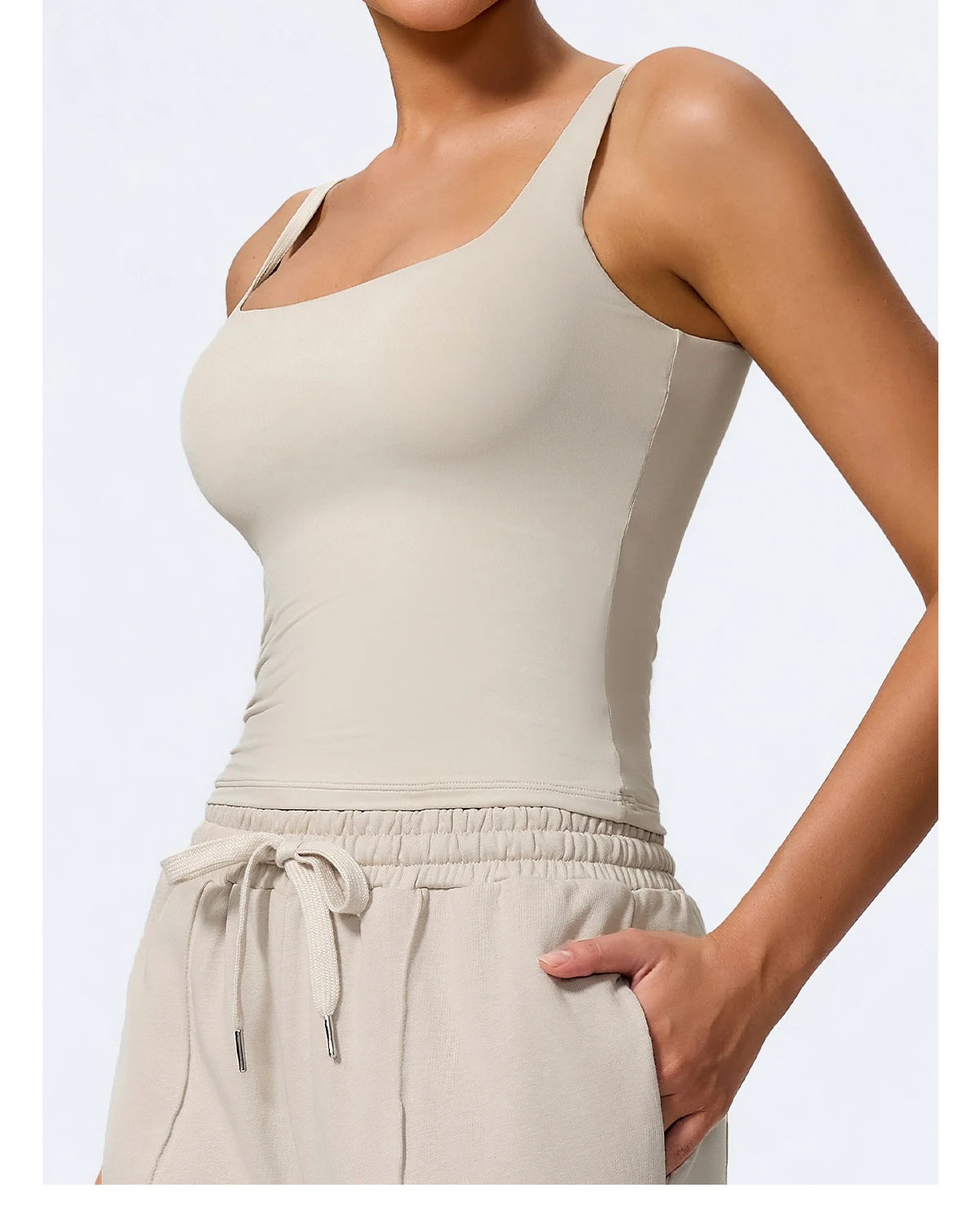 Hearuisavy Sommer Damen Workout Tanktop Gym Enganliegendes Unterhemd Atmungsaktiv Schnelltrocknend Ärmelloses Yoga-Oberteil Lauf-Sportweste – Detail 11