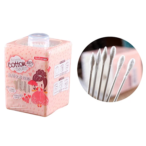 200pcs/lot Cosmetic Beauty Swabs Ear Clean Jewelry Pointed Cotton Swabs Women Health Make Up q-tips Cotton Swabs