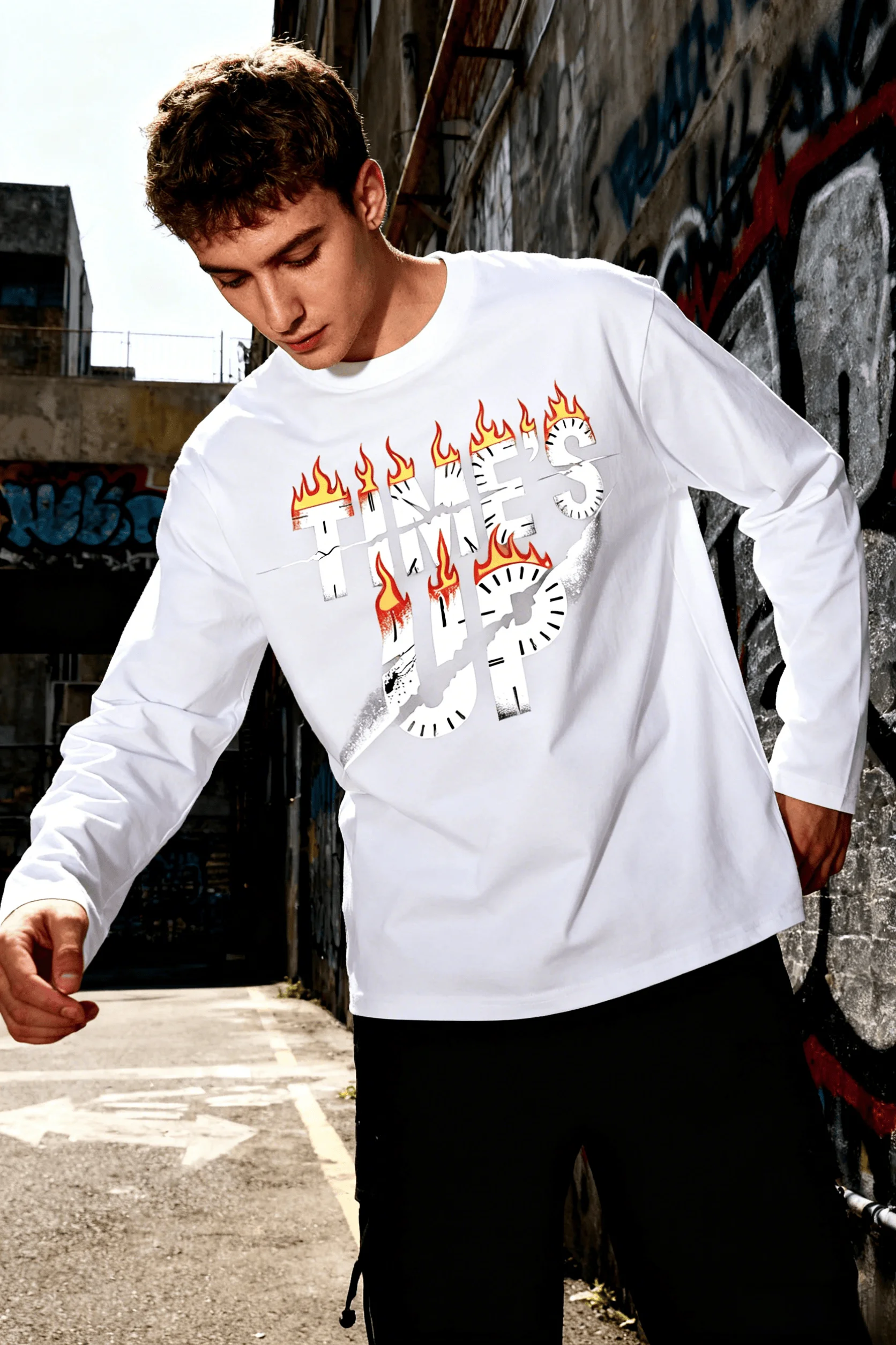 

Новая унисекс-футболка с принтом в виде огненного разбитого часового механизма, повседневная футболка с коротким рукавом для пар.