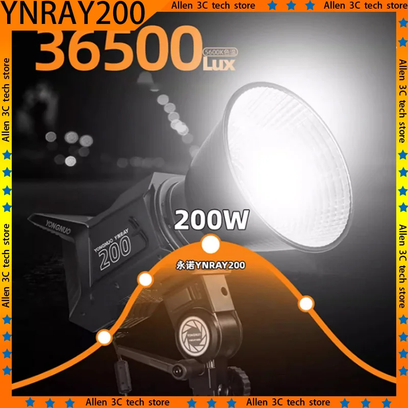 Original YONGNUO YNRAY200 200W LED Video Light 2700-6500K COB Bowens Mount Fill Light For Tiktok YouTube Live Stream