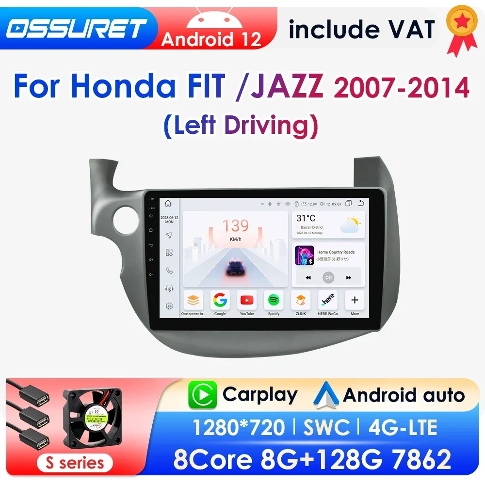 2 Din Android Autoradio für Honda Fit Jazz 2011-2016 Multimedia Video Player Navigation Stereo GPS Carplay Octa Core 2007