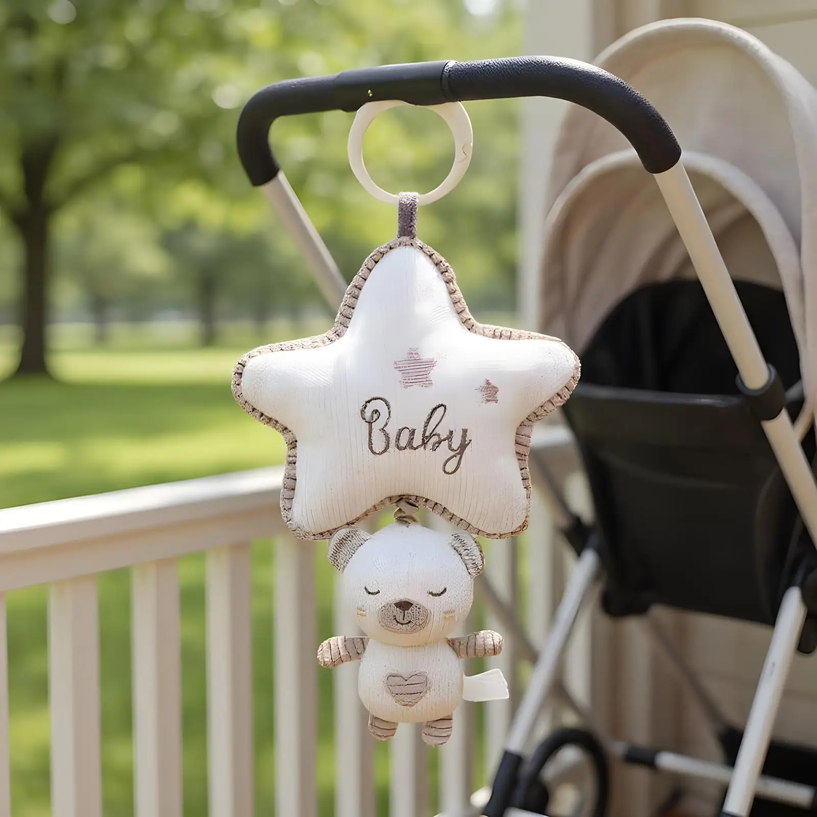 Hochet Musical pour bébé, jouet, lapin suspendu, poupée mignonne avec boîte à musique, fil à tricoter, Art pour berceau, landau, voiture