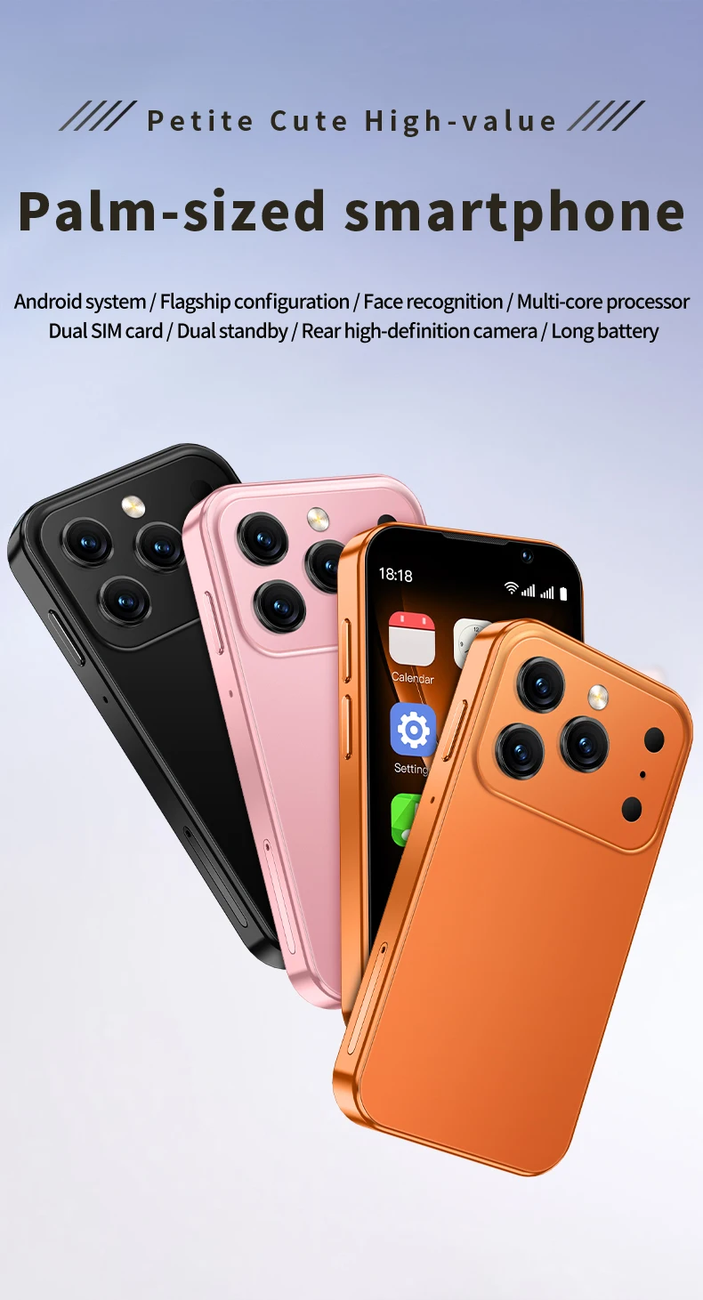 2026 SERVO 3G Super Mini Smartphone Android 9.0 OS 2GB+16GB WiFi Hotspot Play Store Face ID 3.0" Pocket Smart Phone 2SIM Standby