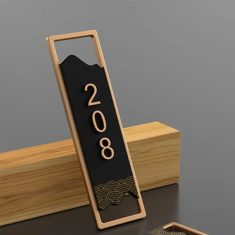 Placas de puerta acrílicas modernas, número Vertical de corte láser 3D personalizado para tienda, apartamento plano, Villa, Hotel, buzón, cafetería y Bar