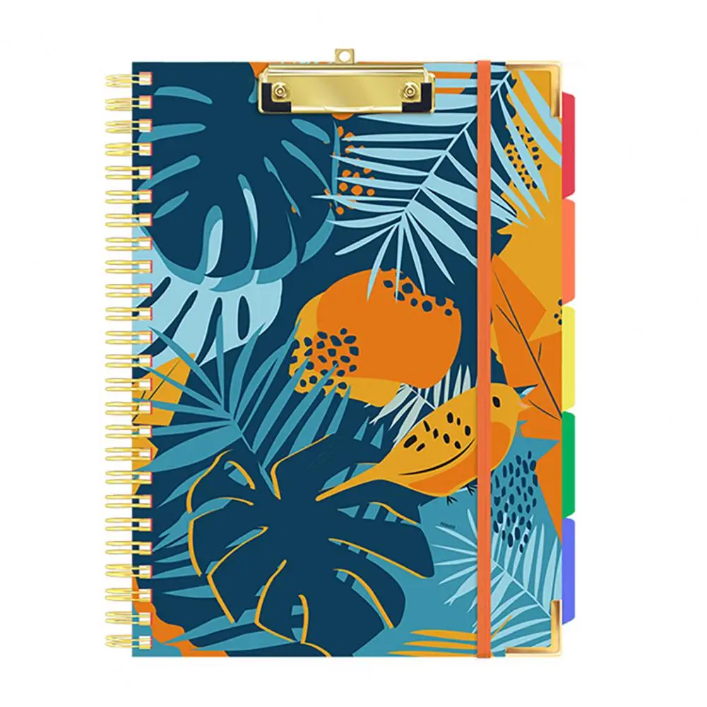 Imagem -02 - Clipboard Folio com Bloco de Notas Tamanho Carta Bolsos Laterais Twin-wire Binding Elastic Band Label Índice Espiral Pasta de Arquivo Documento