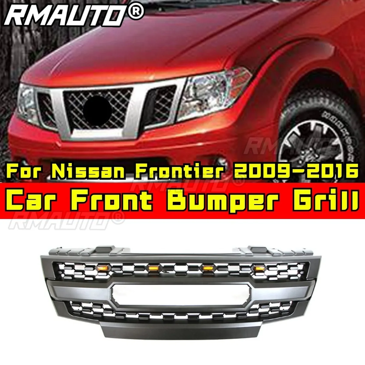 Car Front Bumper Racing Grills Car Grille for Nissan Frontier 2009-2016 Body Kit Car Accessories