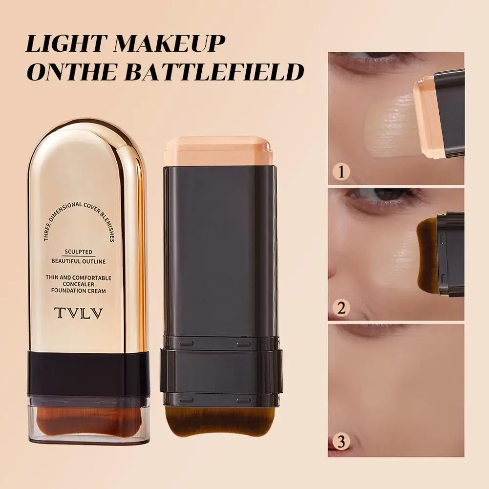 Double Ended Foundation Stick Moisturizing Light Transparent Matte Portable Head Long With Lasting Waterproof Non Brush Sme G9V1 view 6