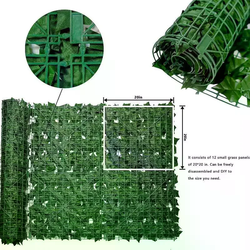 Artificial Green Leaf Fence Panels Faux Privacy Fence Screen For Home Outdoor Garden Balcony Decoration 1M/3Meters