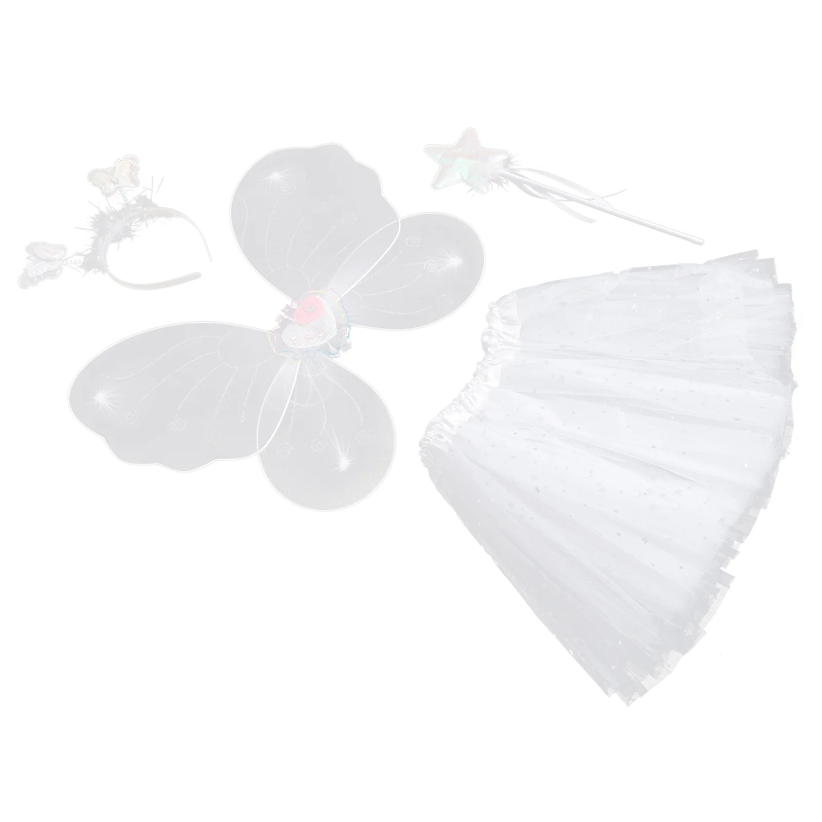 Butterfly Wings Four Piece Set Girl's Fairy Dress Party Supplies Cosplay Costume Bow Tie Bride