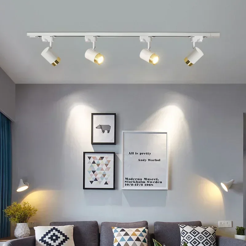 

Full Set Led Track Light Fixture Rail 110-220V COB Ceiling Track Lamp Spot Lighting For Clothing Shop Living Room Ceiling Lights