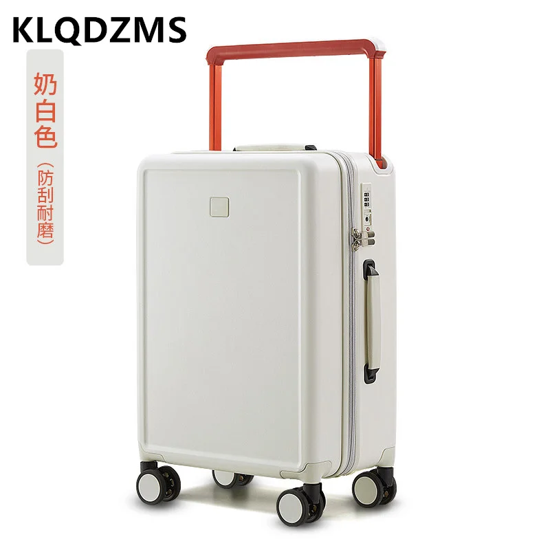 KLQDZMS-Valise roulante universelle pour hommes et femmes, bagage de cabine, boîte d'embarquement, cadre en aluminium, fermeture à glissière PC, 20 po, 24 po