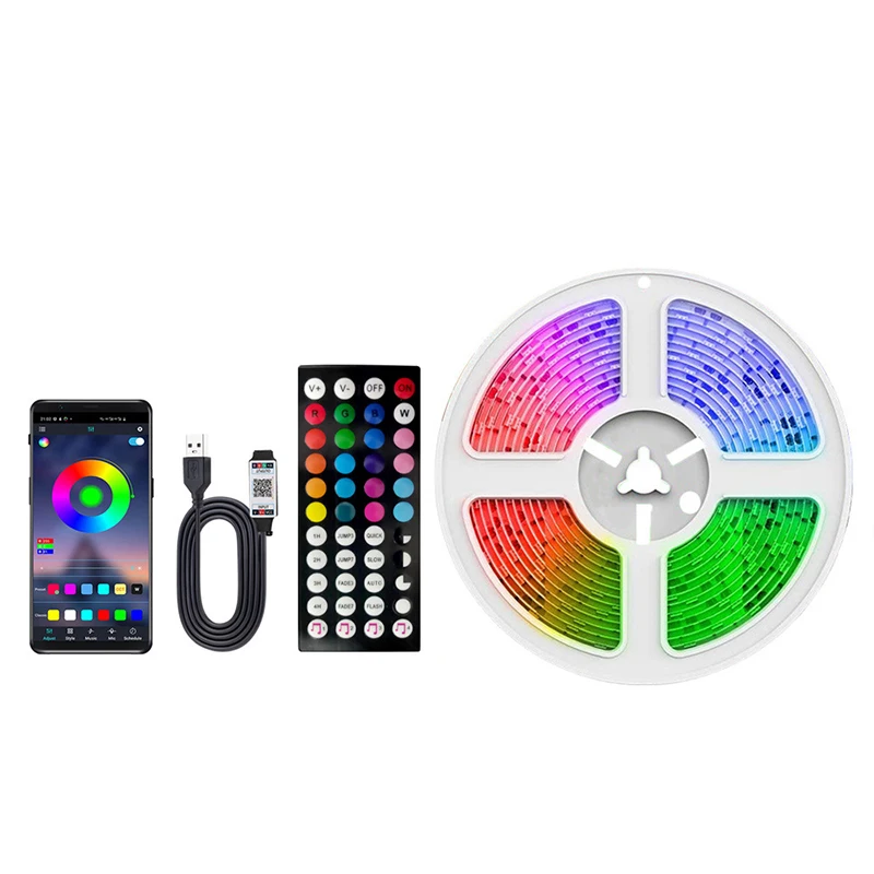 Tira de luces Led Rgb, lámpara de bajo voltaje con Ws2812b, Happy Horse Breathing, 5V, barra de luz USB de Color mágico