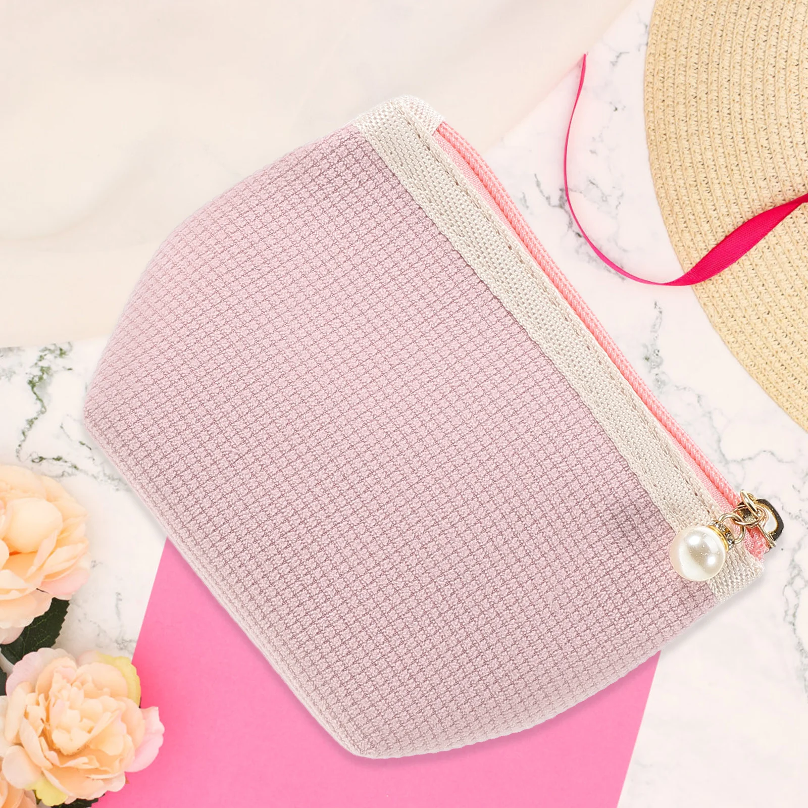 

Small Mini Corduroy Lipstick Organizer Bag Portable Makeup Travel Pouch Pink Bag Key Pouch Change Purse