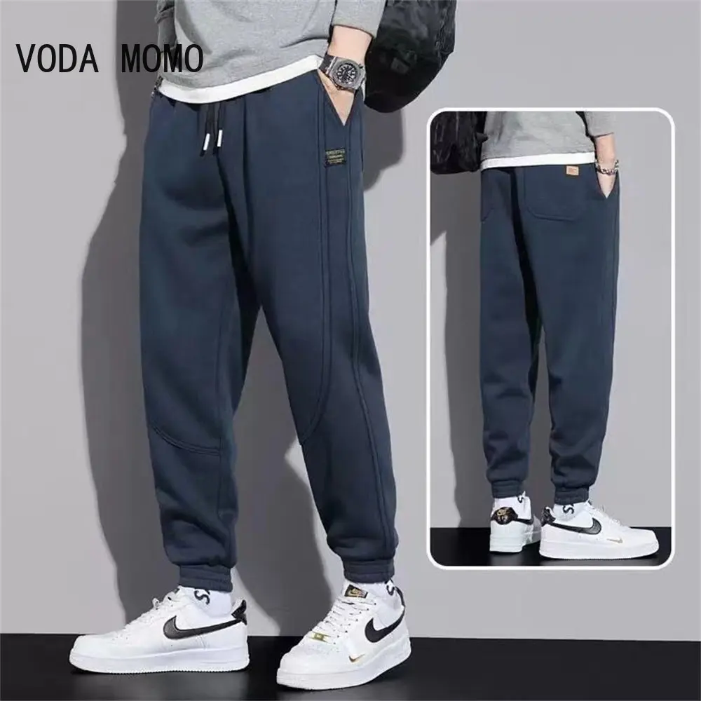 

New Loose Jogging Pants Men 2025 New Fashion Fleece Autumn Winter Warm Sweatpants Male Outdoor Straight Trousers Pantalon Hommes