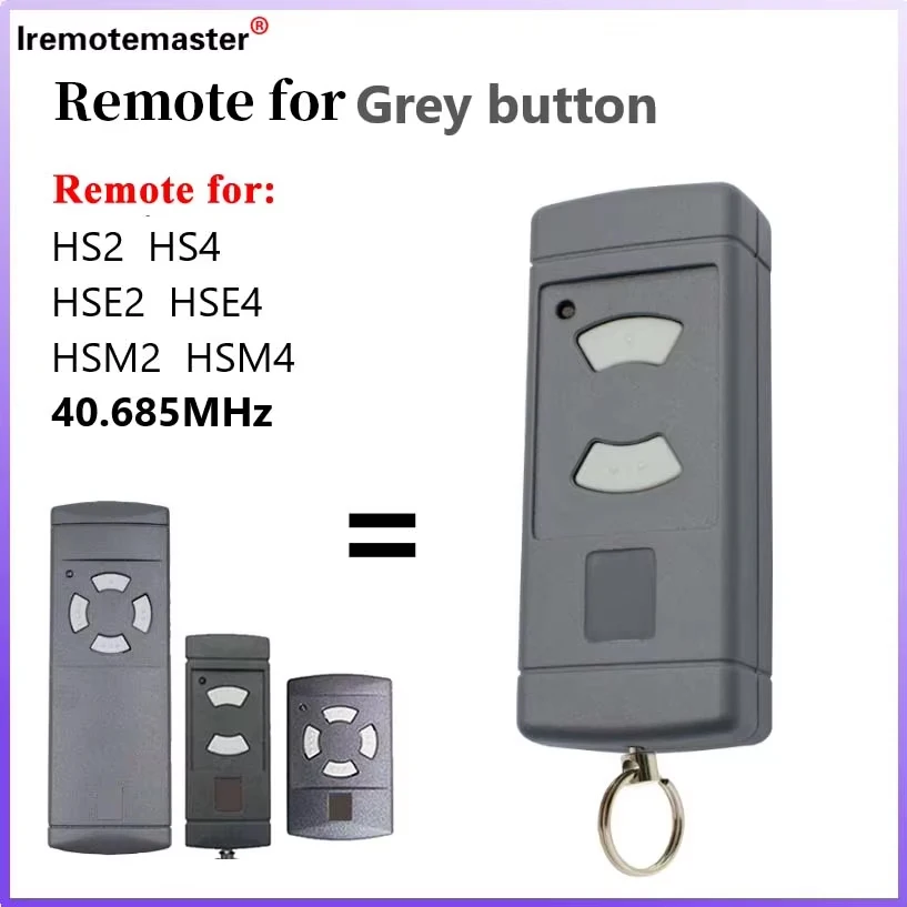 

40.685MHZ for Gray Button HSM4 HSM2 HSE4 HSE2 HS4 HS2 Garage Door Remote Control Duplicator Clone Gate Command Opener