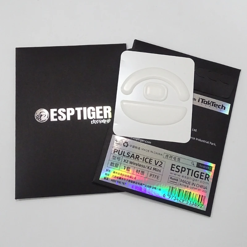 Esportstiger ماوس الزلاجات الجليد الإصدار ماوس قدم الوسادة ل pulsar X2 اللاسلكية الفئران ينزلق حواف منحنية الأبيض