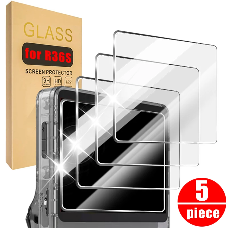 واقي شاشة من الزجاج المقسى لوحدة التحكم في الألعاب المحمولة R36S حماية زجاجية عالية الدقة لملحقات أفلام الزجاج المضادة للخدش R36S