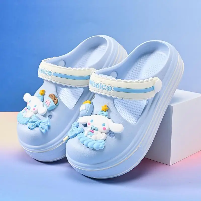 

Нескользящие тапочки Sanrio Cinnamoroll с запахом и носком, сандалии для девочек, ванная комната, душ, мягкая подошва, пляжная обувь для отдыха, уличная обувь, новый стиль