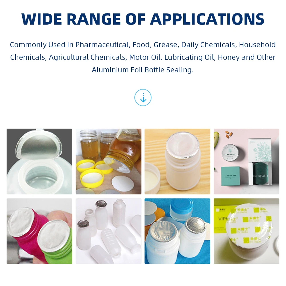 آلة الختم المحمولة الكهرومغناطيسية الحث الألومنيوم آلة ختم رقائق الألومنيوم لزجاجة العسل جرة الطب