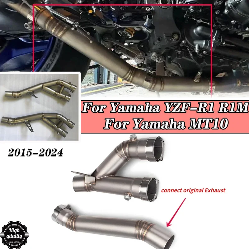 

Slip On For Yamaha YZF-R1 R1 R1M MT10 2015 - 2024 2020 2021 2022 Motorcycle Exhaust Escape System Modified Muffler Middle Pipe