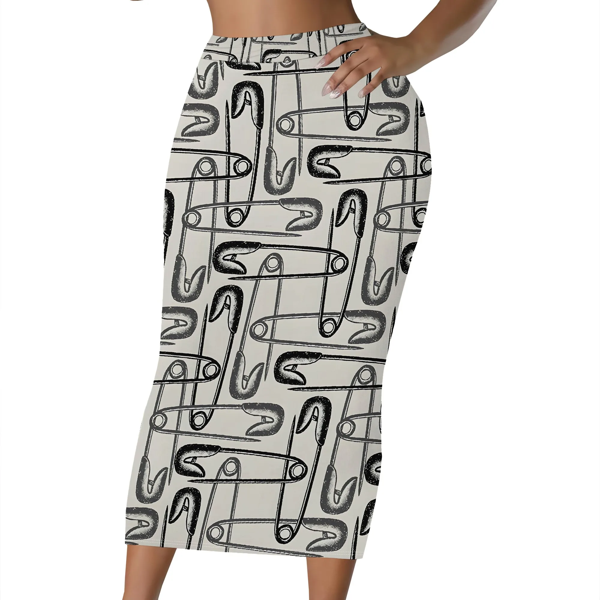 Künstlerischer Pferdedruck, Midi-Bleistiftrock, Abstraktes Tiermuster, Hochgeschnittener Bodycon-Rock, Modische Büro- und Partykleidung, S-2XL – Detail 8
