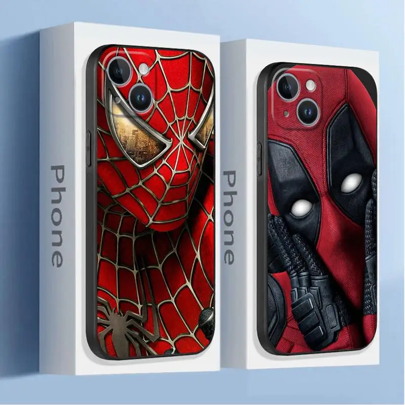 phone Cases for iphone 14 case 11 12 15 Pro XS Max 8 13 Mini X SE 7 16 Plus funda Antiscratch cover Marvel Spider-Man Deadpool